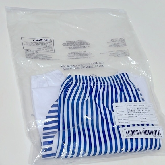 Baby matching Set striped tshirt and shorts, white and blue,whale graphic NEW - Picture 2 of 10